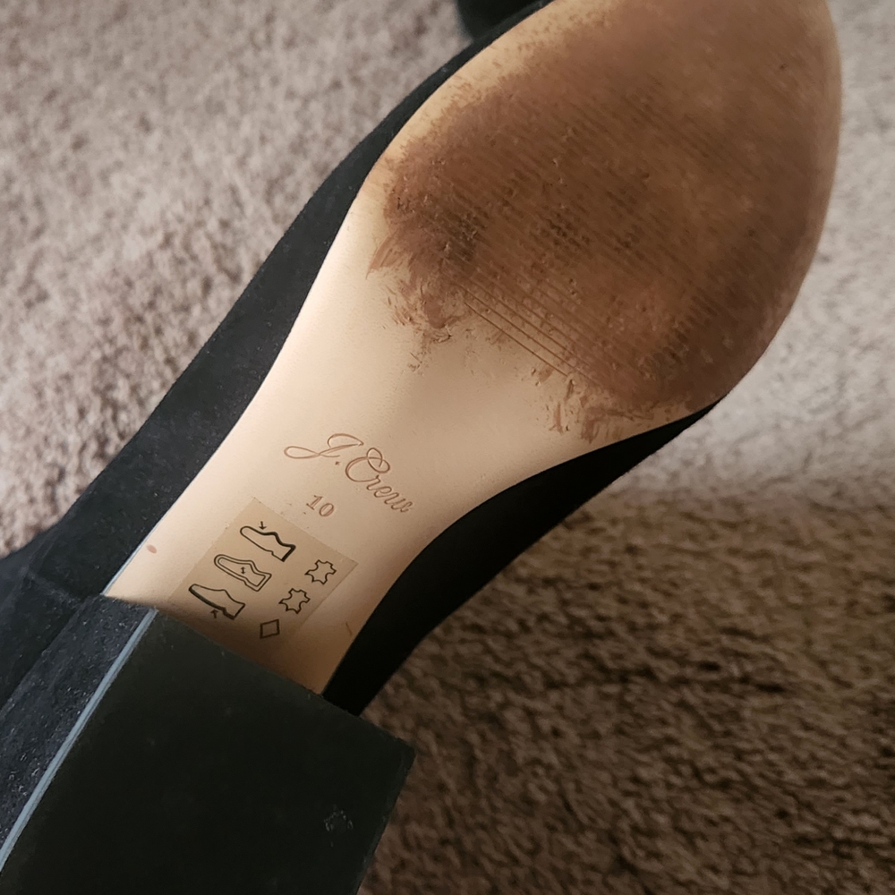 J. Crew Sadie Suede Black Ankle Booties 10 - Picture 3 of 6